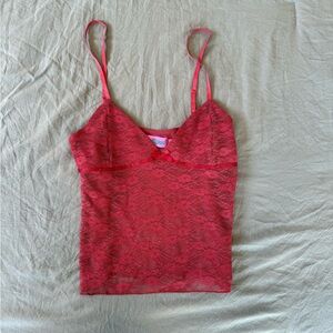 Edikted Red Lace Tank Too with Bow Detail